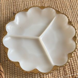 Milk Glass Relish Dish